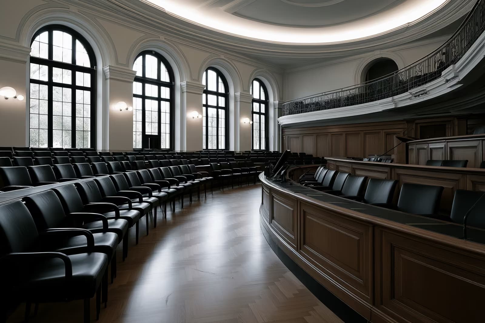 Bundesrāta ēkas ārpuse Berlīnē zem skaidrām vasaras debesīm.